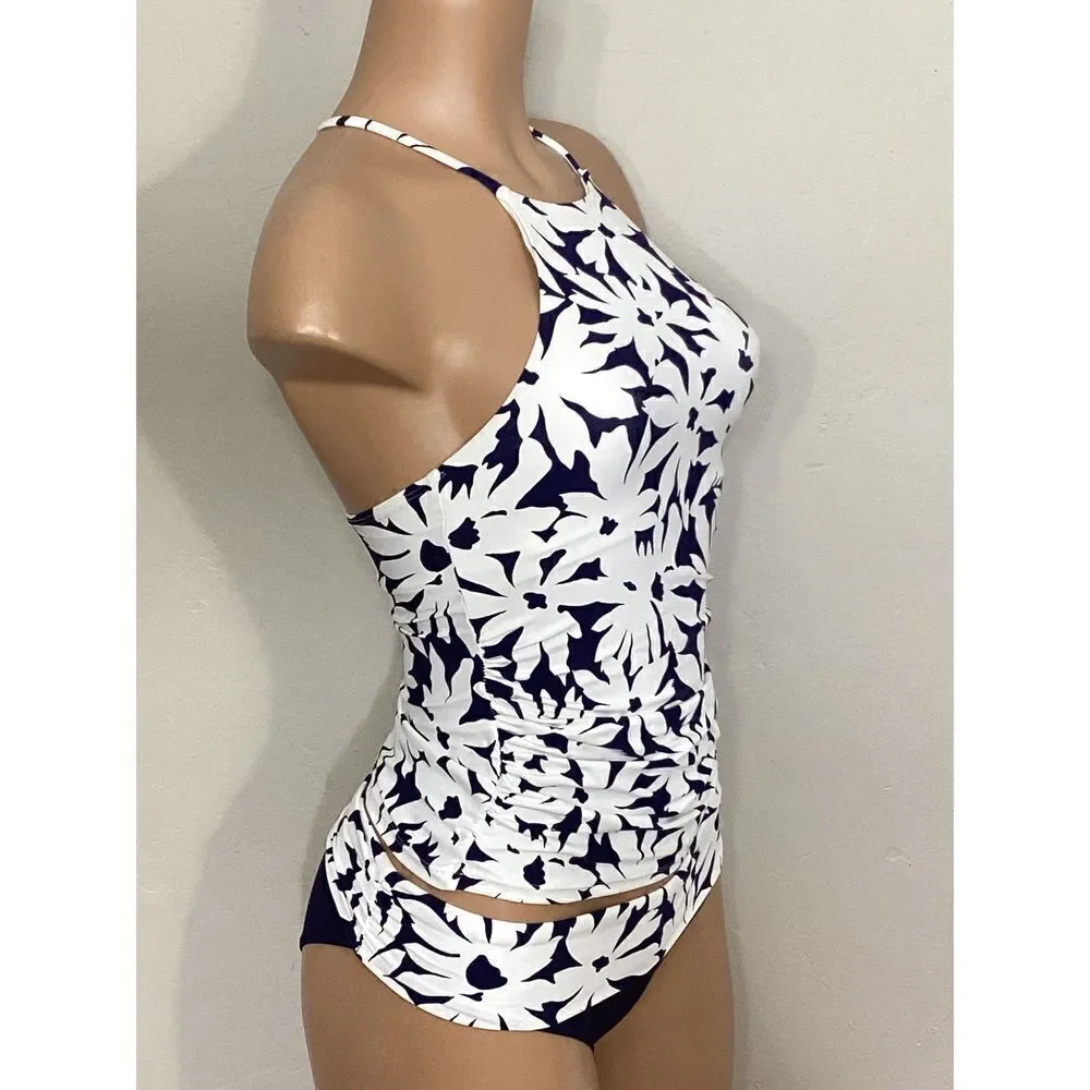 New. Anne Cole navy floral tankini set. Retails $139. XS-top/S-bottom